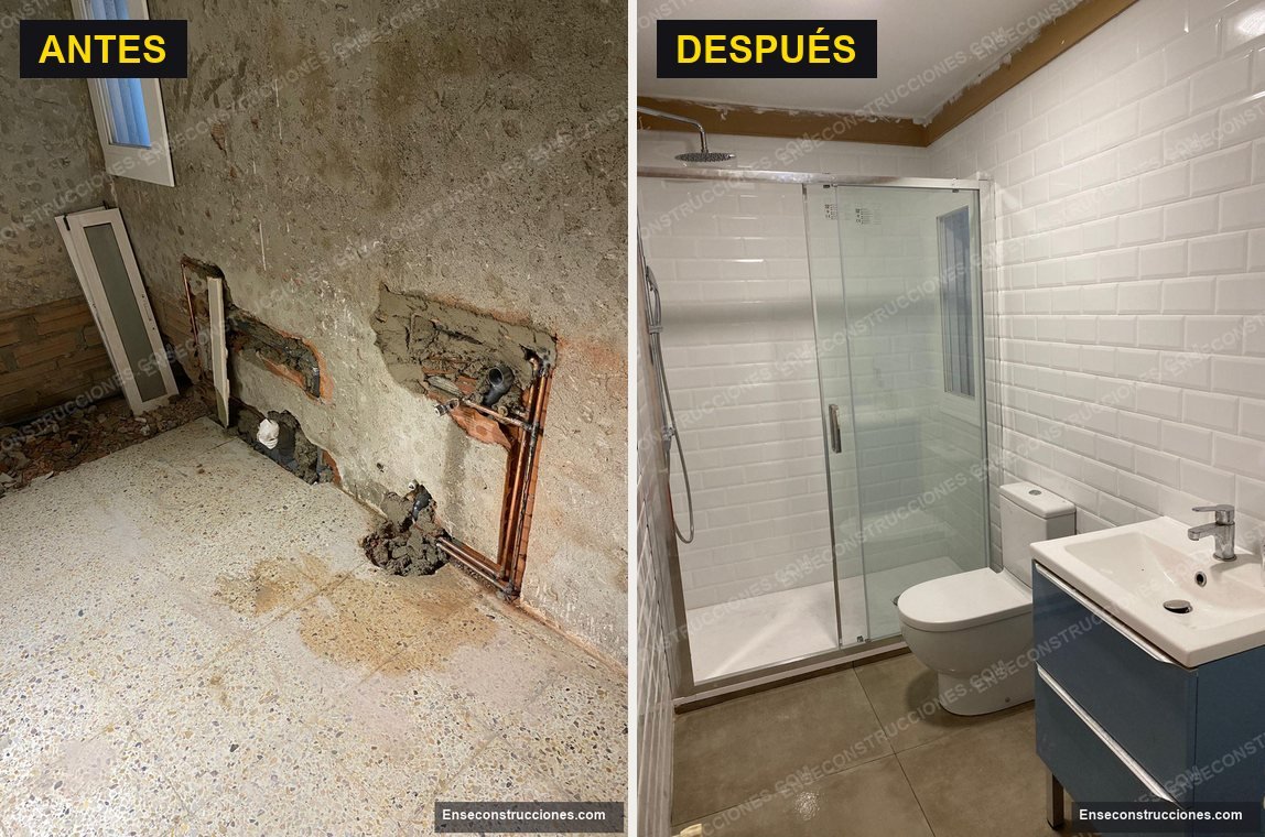 Antes y después de la reforma de un baño: de la demolición al baño terminado